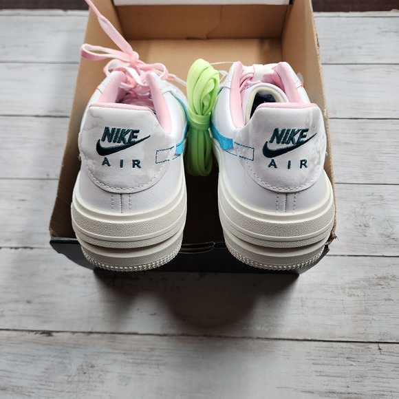 Sz 10 WMNS NIKE‎ AF1 PLT.AF.ORM White Baltic Blue DZ5197 100 - New/NoLid - Picture 7 of 9